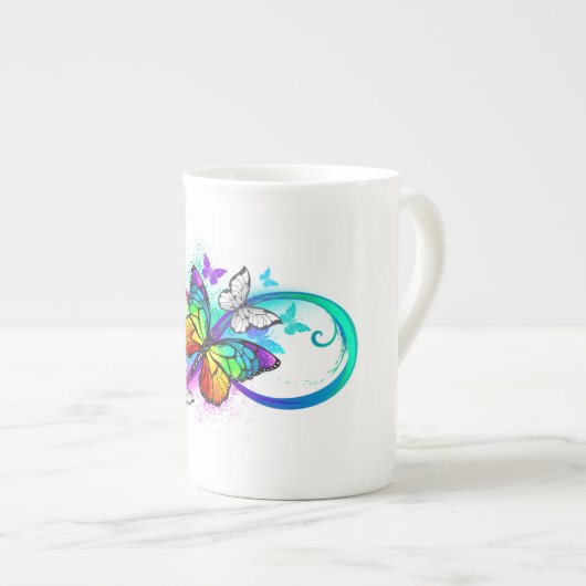 Tasse En Porcelaine Bright infinity with rainbow butterfly (Devant droit)