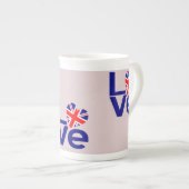 Tasse En Porcelaine British Blue LOVE UK Flag Heart (Devant droit)