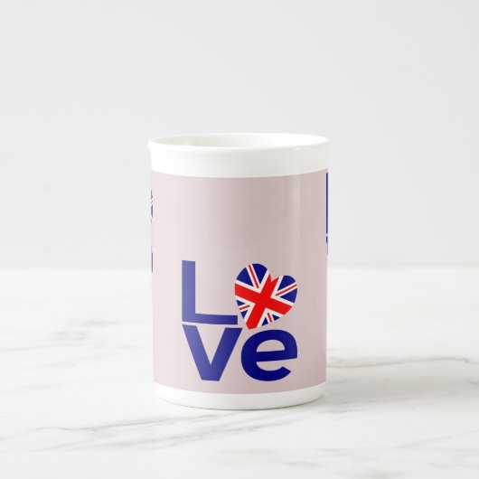 Tasse En Porcelaine British Blue LOVE UK Flag Heart (Devant)