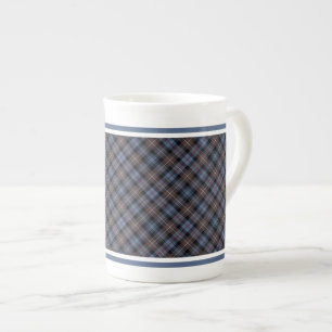 Tasse En Porcelaine Brun patiné et bleu de tartan du Mackenzie de cla