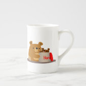 Tasse En Porcelaine Bye Bye Honey ! Mignonne Ours Caricature Os Chine (Droite)