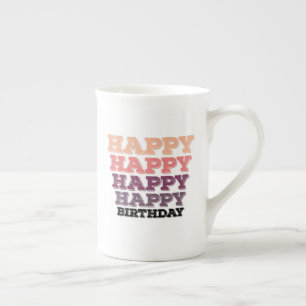 Tasse En Porcelaine cadeau d'anniversaire joyeux vintage en détresse c