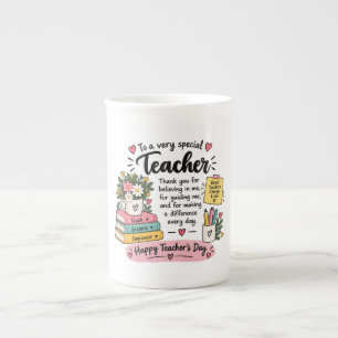 Tasse En Porcelaine Cadeau d'appréciation pour l'enseignant Bonne fê