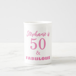 Tasse En Porcelaine Cadeau de fête de nom de monogramme pour 50e anniv