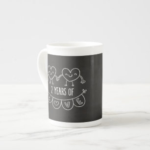 Tasse En Porcelaine Cadeau Du 2E Anniversaire Pour Son Coeur De Balle 