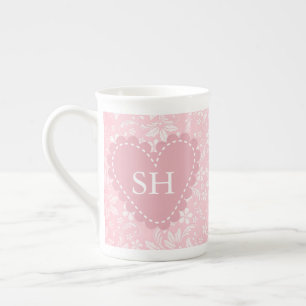 Tasse En Porcelaine Cadre de cœur floral élégant : pour chaque occasio