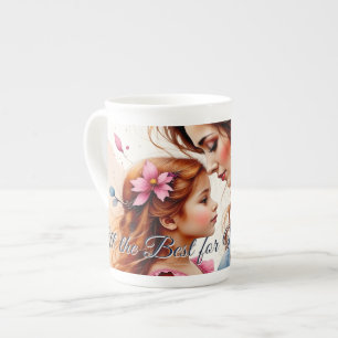 Tasse En Porcelaine Câlin de la fête des mères dans le style floral aq