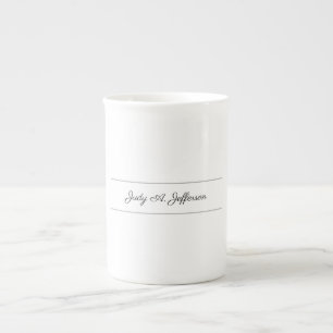 Tasse En Porcelaine Calligraphie minimaliste classique de la parisienn
