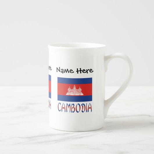 Tasse En Porcelaine Cambodge Drapeau cambodgien Noir Personnalisé (Droite)