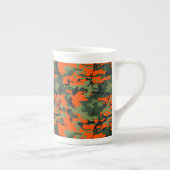 Tasse En Porcelaine Camouflage orange et vert, Militaire, Armée (Droite)