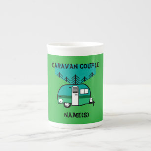 Tasse En Porcelaine Camping heureux Caravane drôle Caravanes Bicolore