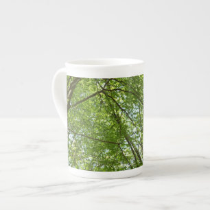 Tasse En Porcelaine Canopée du printemps Feuille Green Nature Scene