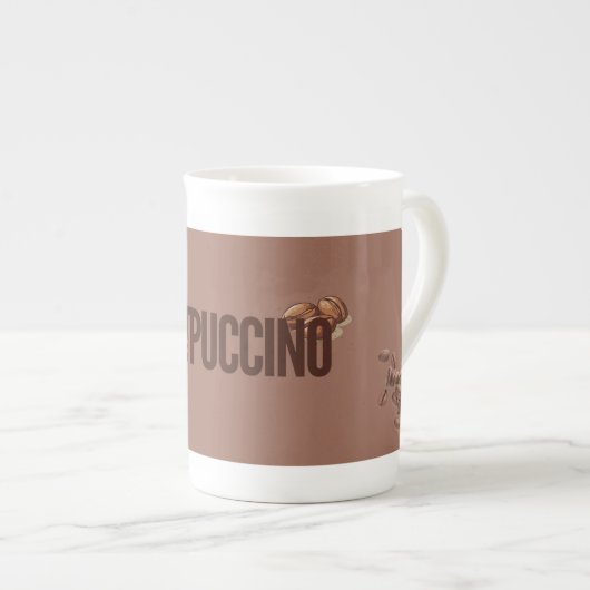 Tasse En Porcelaine Cappuccino Coffee Beans Art Mug. (Devant droit)