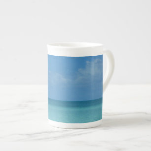 Tasse En Porcelaine Caraïbes Horizon Tropical Turquoise Bleu