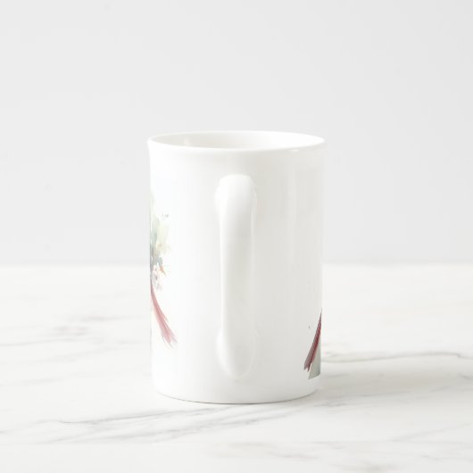 Tasse En Porcelaine Cardinals modernes rouges et bruns (Dos)