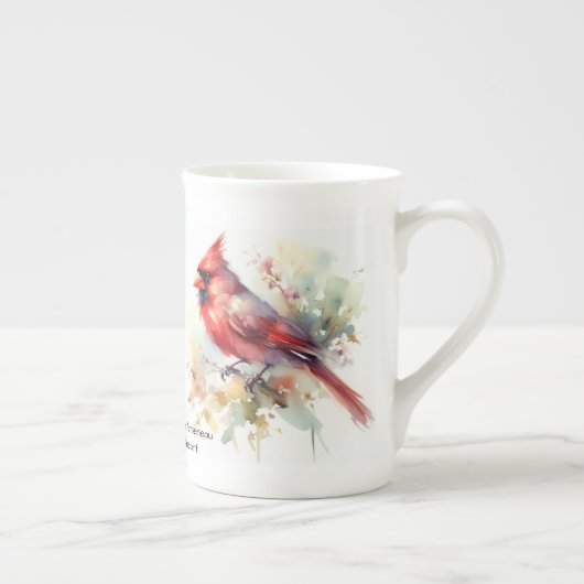 Tasse En Porcelaine Cardinals modernes rouges et bruns (Droite)
