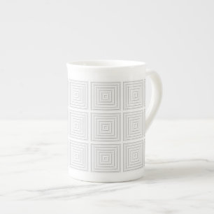 Tasse En Porcelaine Carré blanc géométrique