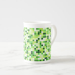 Tasse En Porcelaine Carrelage de piscine, Carrelage en mosaïque verte,
