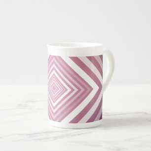 Tasse En Porcelaine Carrés de dégradé rose et blanc moderne