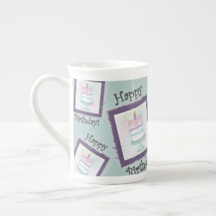 Tasse En Porcelaine Cartes d'anniversaire du gâteau