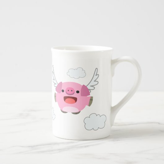 Tasse En Porcelaine Cartogramme volant mignon (Droite)