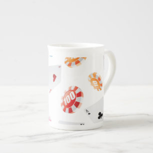 Tasse En Porcelaine Casino, motif d'accessoires de jeux