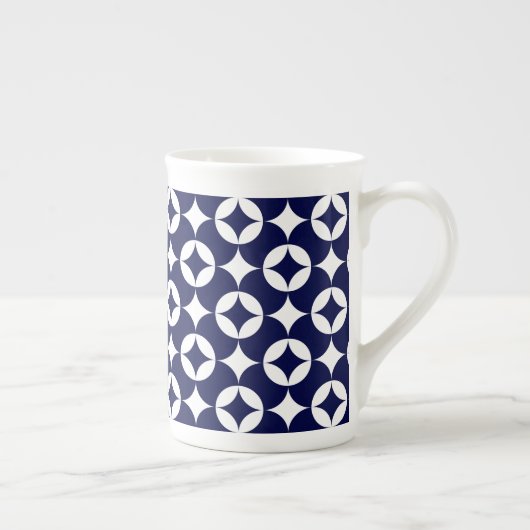 Tasse En Porcelaine Cercles d'enclenchement bleu rétro Shippo géométri (Droite)