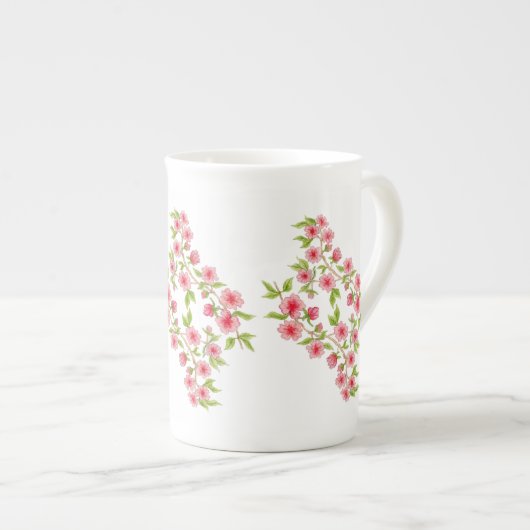Tasse En Porcelaine Cerisiers en fleurs os Chine Musique (Devant droit)