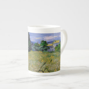 Tasse En Porcelaine Champ de blé vert avec cyprès par Van Gogh.