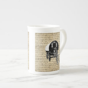 Tasse En Porcelaine Chariot gitan bohémien vintage