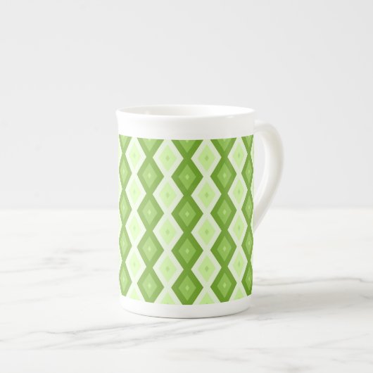 Tasse En Porcelaine Chartreuse green diamond pattern (Devant droit)