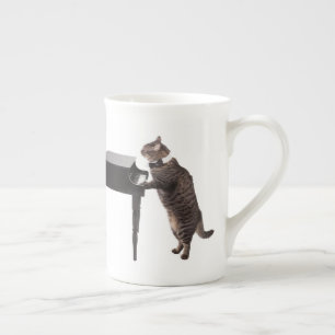 Tasse En Porcelaine Chat jouant le piano