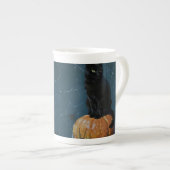 Tasse En Porcelaine Chat Noir (Devant droit)