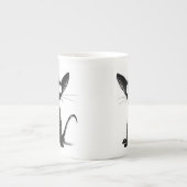 Tasse En Porcelaine Chat noir chanceux (Devant)