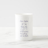 Tasse En Porcelaine Chat souriant avec message  (Devant)