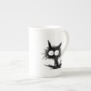 Tasse En Porcelaine Chaton mal peigné noir GabiGabi