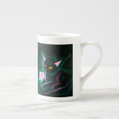 Tasse En Porcelaine Chaton noir mignon (Droite)