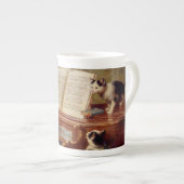 Tasse En Porcelaine Chatons et piano (Devant droit)