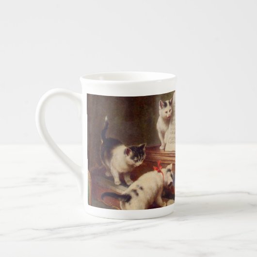 Tasse En Porcelaine Chatons et piano (Gauche)