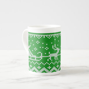 Tasse En Porcelaine Chaudron moche Le Père Noël traîne et rennes