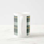 Tasse En Porcelaine Chèque écossais vert et noir (Dos)