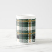 Tasse En Porcelaine Chèque écossais vert et noir (Devant)