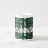 Tasse En Porcelaine Chèque écossais vert et noir (Devant)