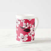 TASSE EN PORCELAINE CHERRY BLOSSOM - SAKURA (ROUGE) (Devant droit)