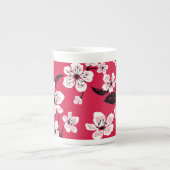 TASSE EN PORCELAINE CHERRY BLOSSOM - SAKURA (ROUGE) (Devant)