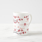 Tasse En Porcelaine Cherry Blossoms & Double Bonheur Mariage chinois (Devant droit)