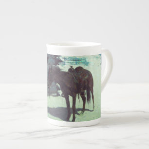 Tasse En Porcelaine Cheval et Cowboy neige hivernale