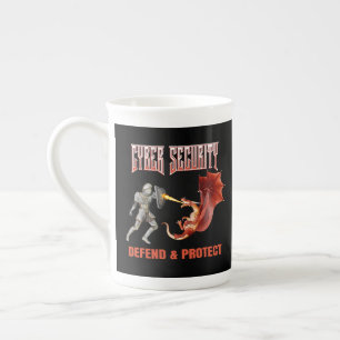 Tasse En Porcelaine Chevalier de la cybersécurité Défense du dragon