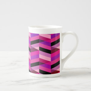 Tasse En Porcelaine Chevron/Herringbone abstrait Violets et Violet