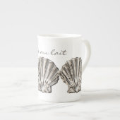 Tasse En Porcelaine Chic blanc à coquille de saint Jacques (Devant droit)